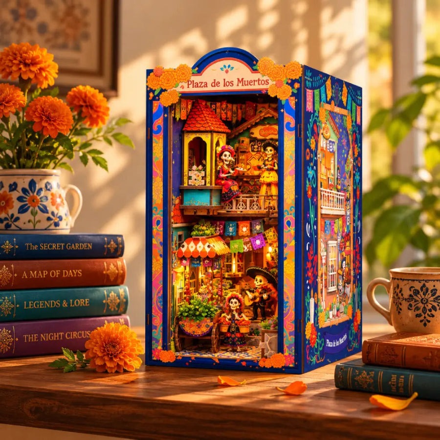 La Plaza de Cempasúchil - book nook para armar